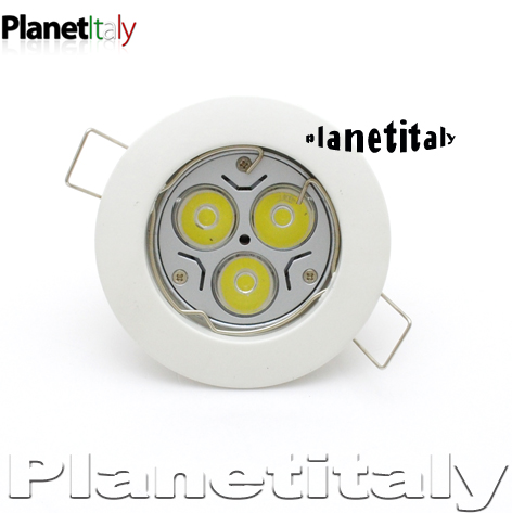 Faretto da incasso foro 6cm lampada led gu10 3x1w luce bianca resa 35w 220v Faretti a incasso a led