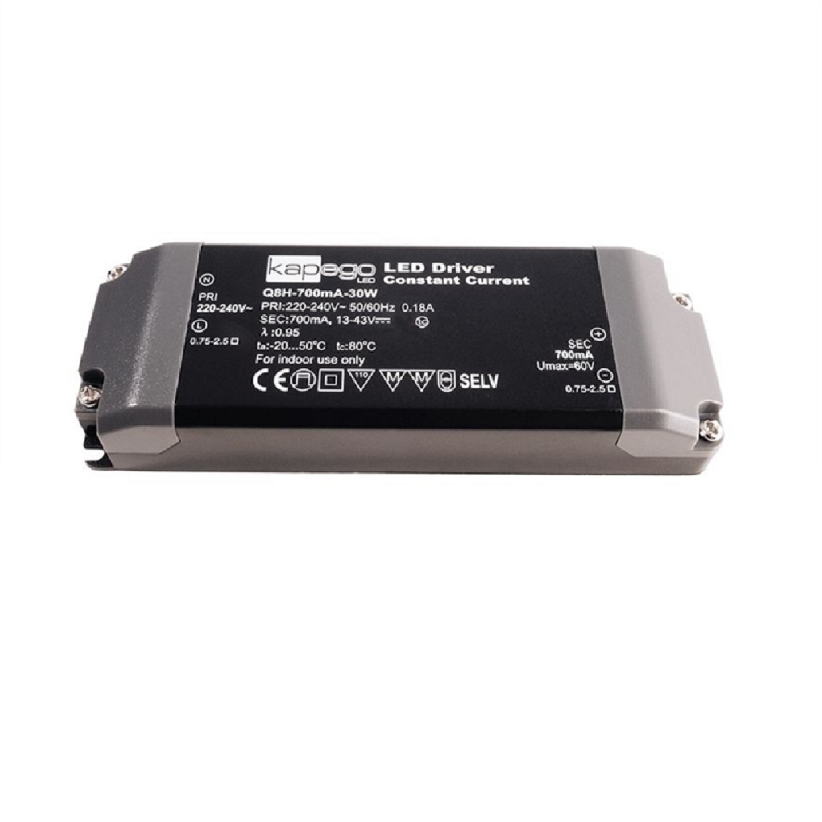 Led driver alimentatore 700mA MAX 30W 13-43V DC driver professionale per led zoomable
