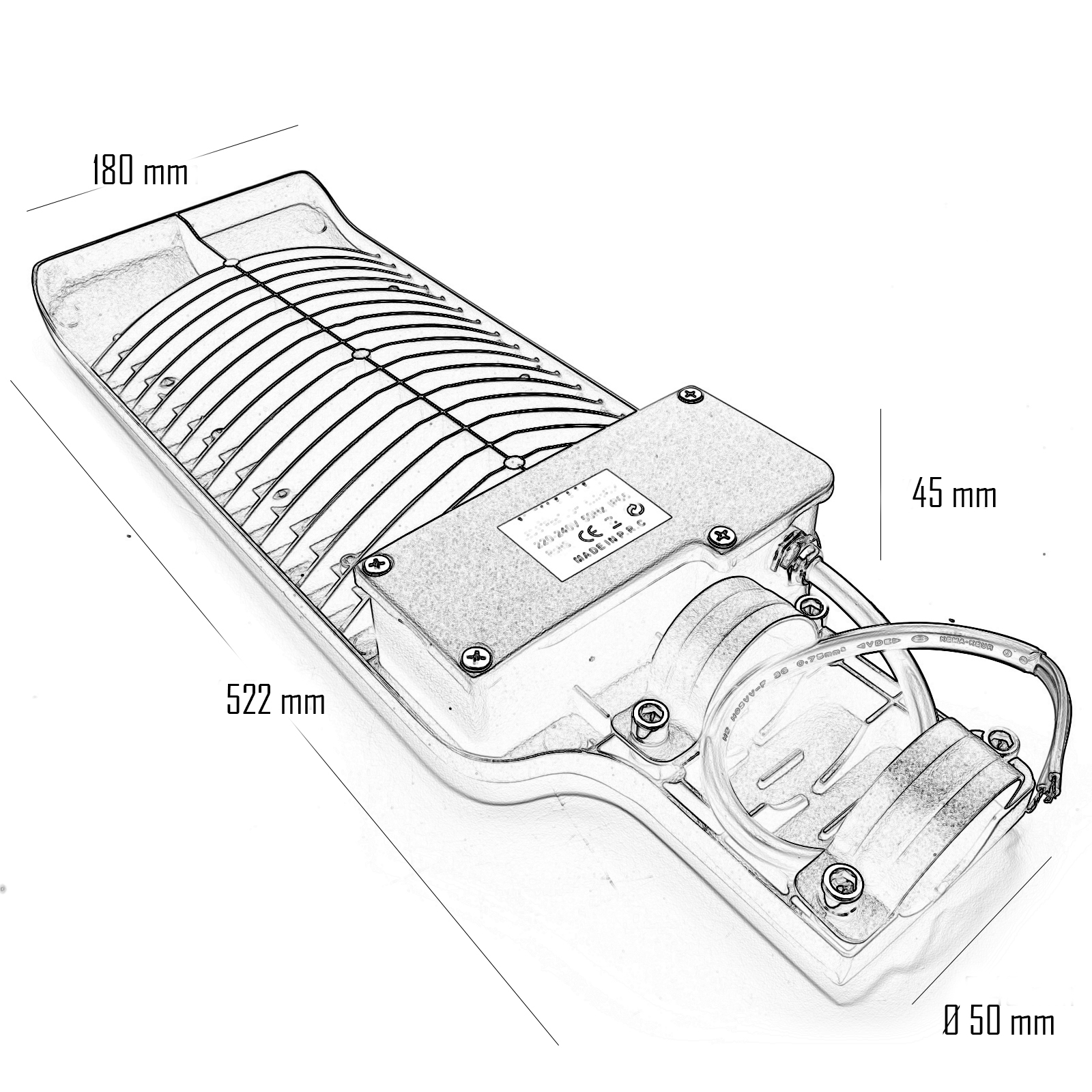 Led street light 100W faro armatura stradale lampione IP65 230V 6400k esterno Led street light 100W faro armatura stradale lampione IP65 230V 6400k esterno