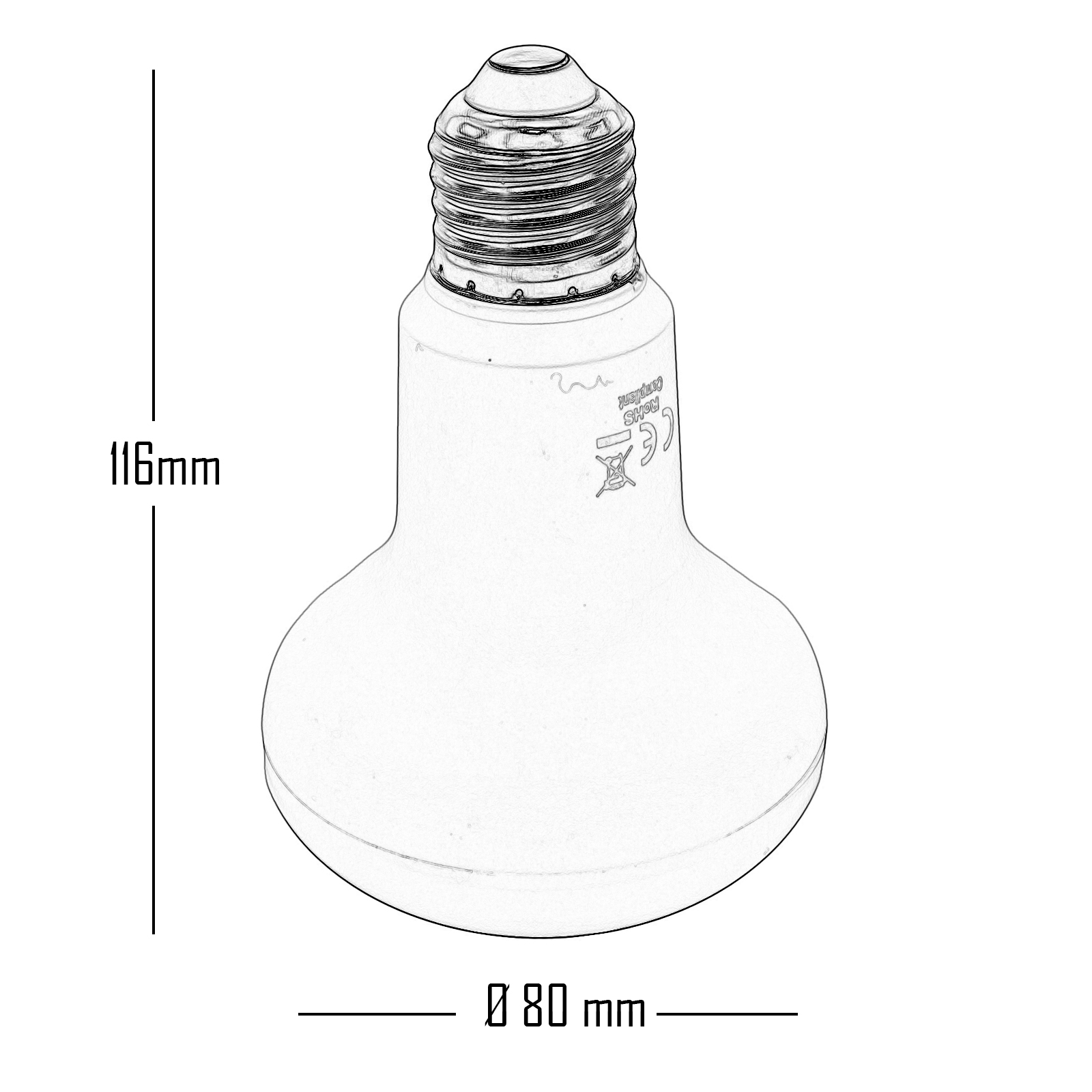 Led lamp 10W E27 reflector R80 230V 1000lm light angle 120 degrees Led lamp 10W E27 reflector R80 230V 1000lm light angle 120 degrees