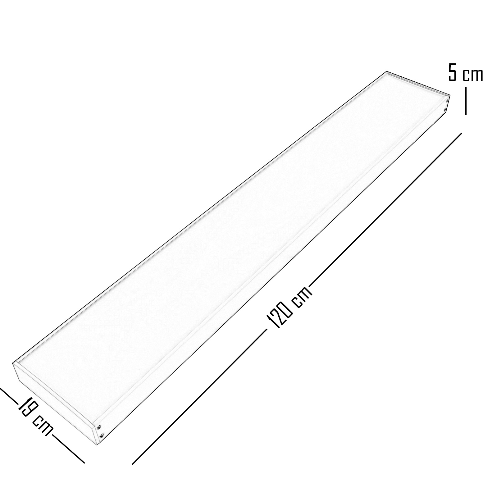 LED panel white pendant suspension 120x18cm 45W 6400K shop office LED panel white pendant suspension 120x18cm 45W 6400K shop office