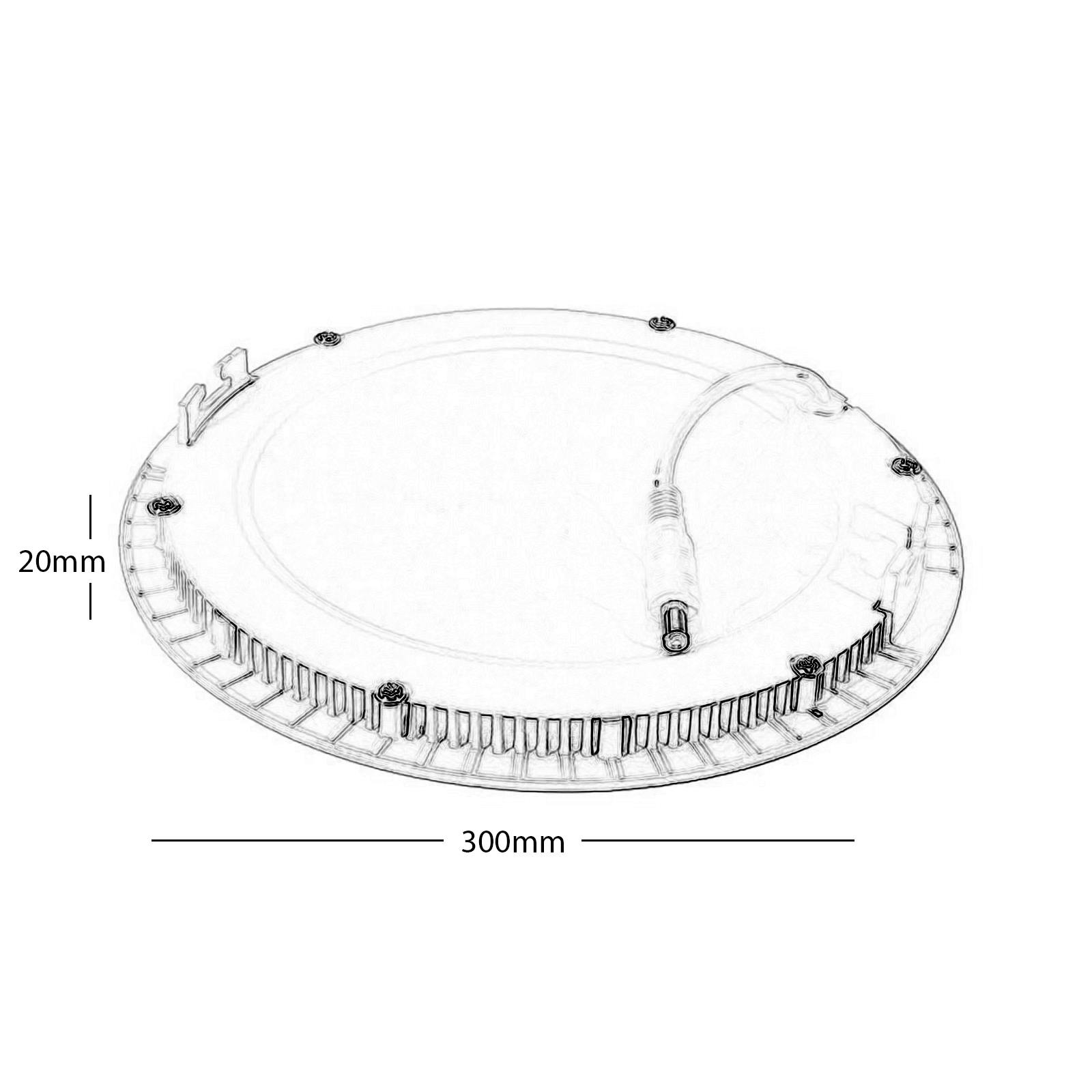 Spotlight recessed round LED panel 24W ultra slim, diffused light hole 28cm 220V Spotlight recessed round LED panel 24W ultra slim, diffused light hole 28cm 220V