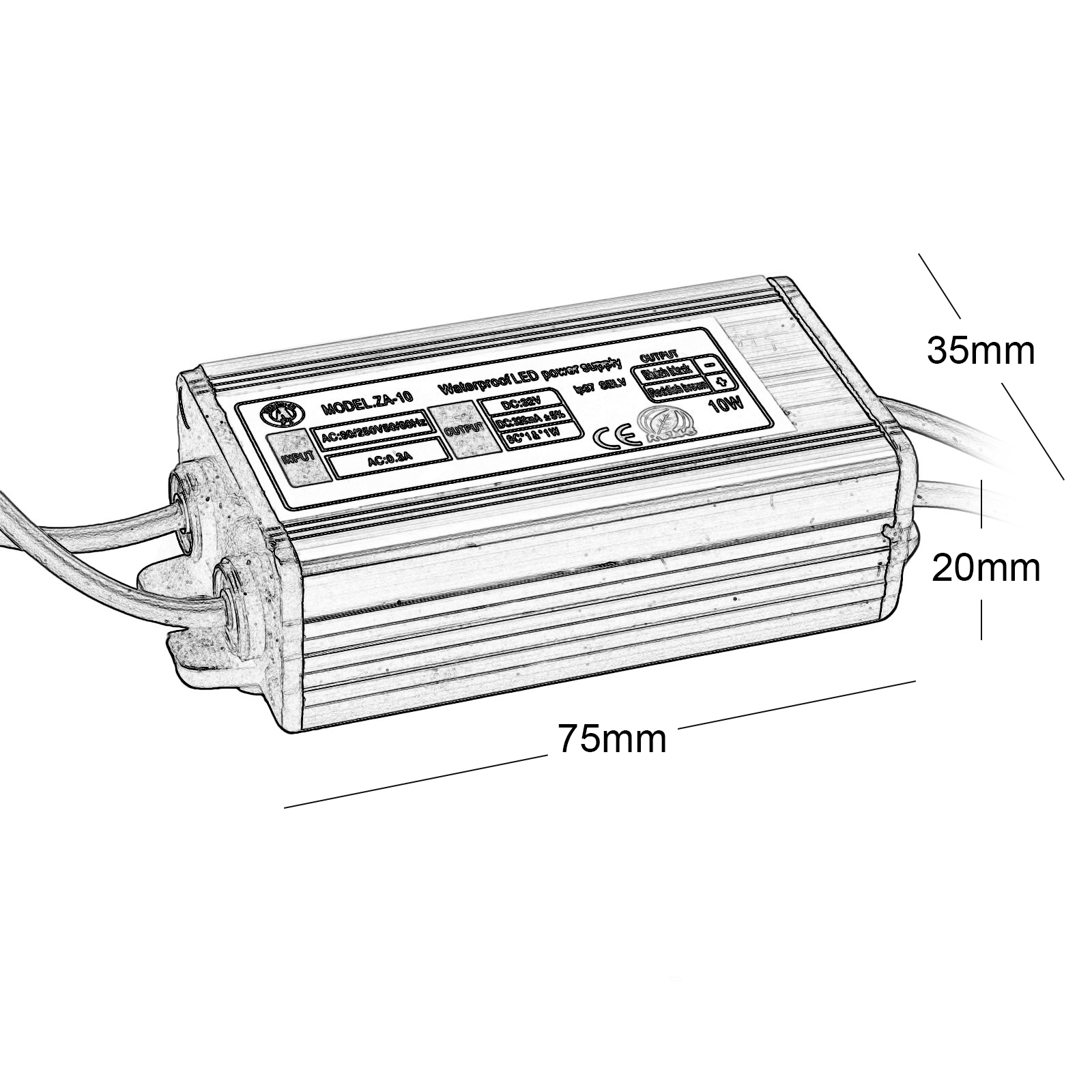 Led driver 10W mini power supply transformer LED lights 32V 320mA external IP67 Led driver 10W mini power supply transformer LED lights 32V 320mA external IP67