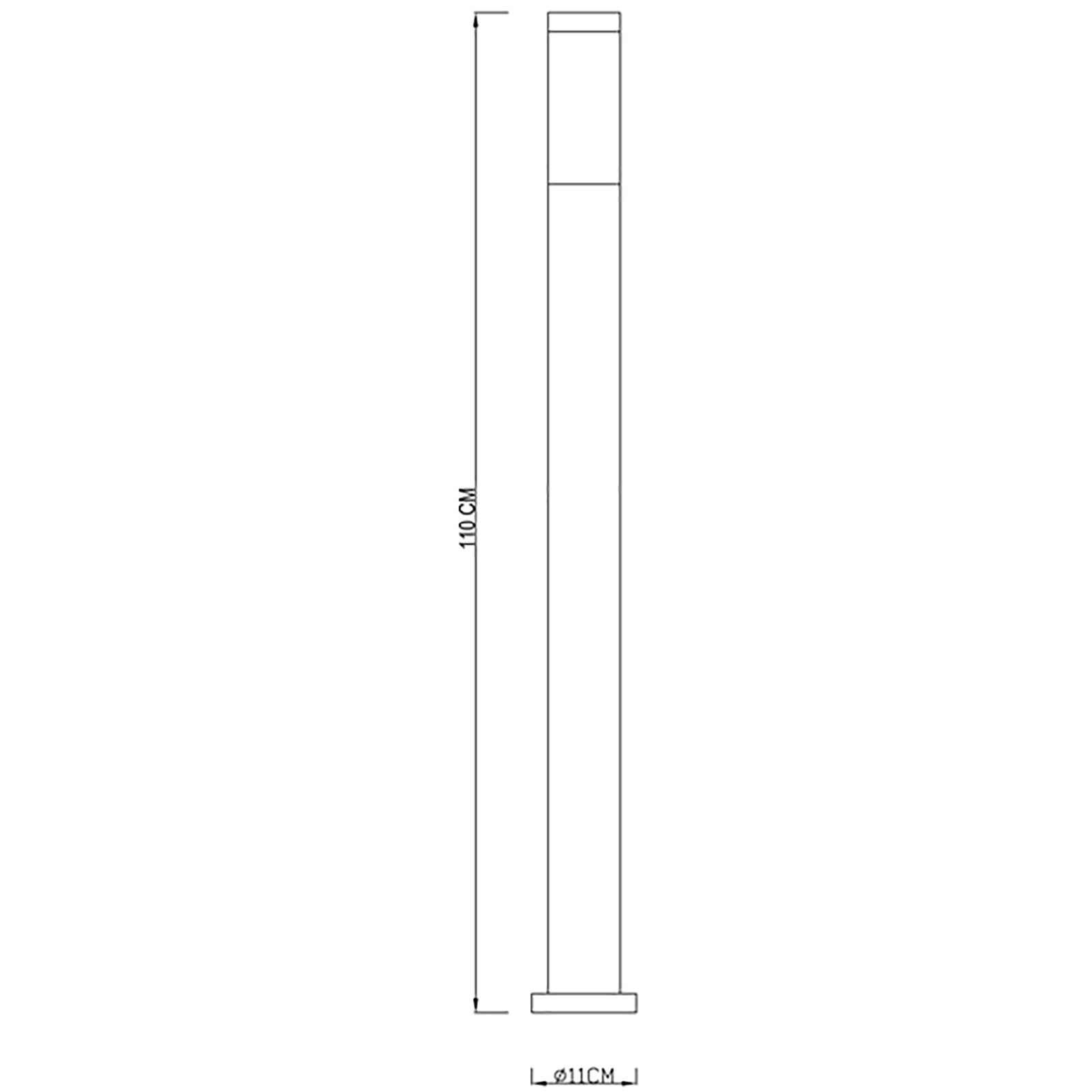 Lampione palo LED acciaio inox esterno acciaio luci giardino viale E27 110cm Lampione palo LED acciaio inox esterno acciaio luci giardino viale E27 110cm