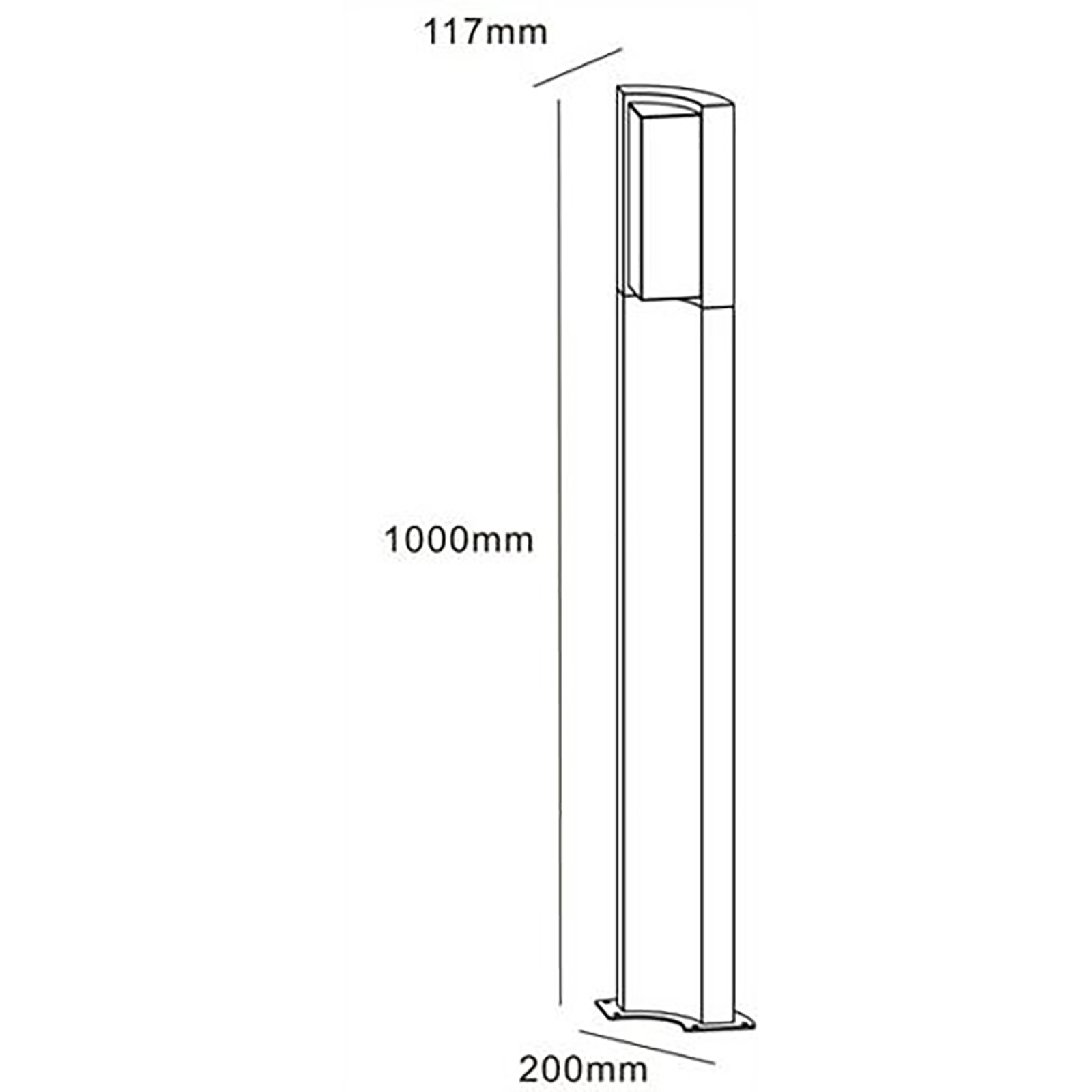 Street light pole integrated led 8W light 3000K 1m lighting garden avenue IP54 Street light pole integrated led 8W light 3000K 1m lighting garden avenue IP54