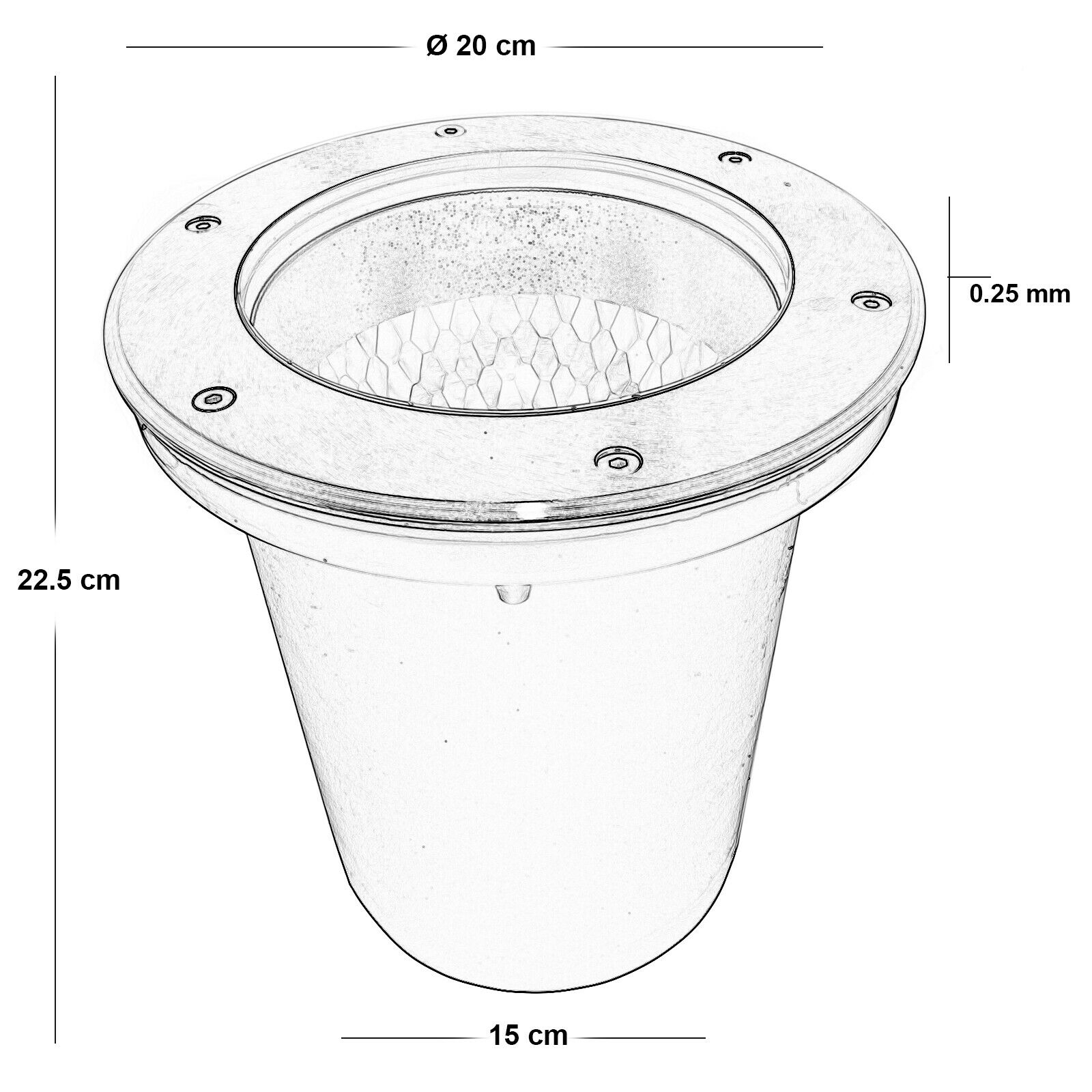 The lighthouse walkable E27 LED spot 35W recessed ground garden IP65 230V hole 19cm The lighthouse walkable E27 LED spot 35W recessed ground garden IP65 230V hole 19cm