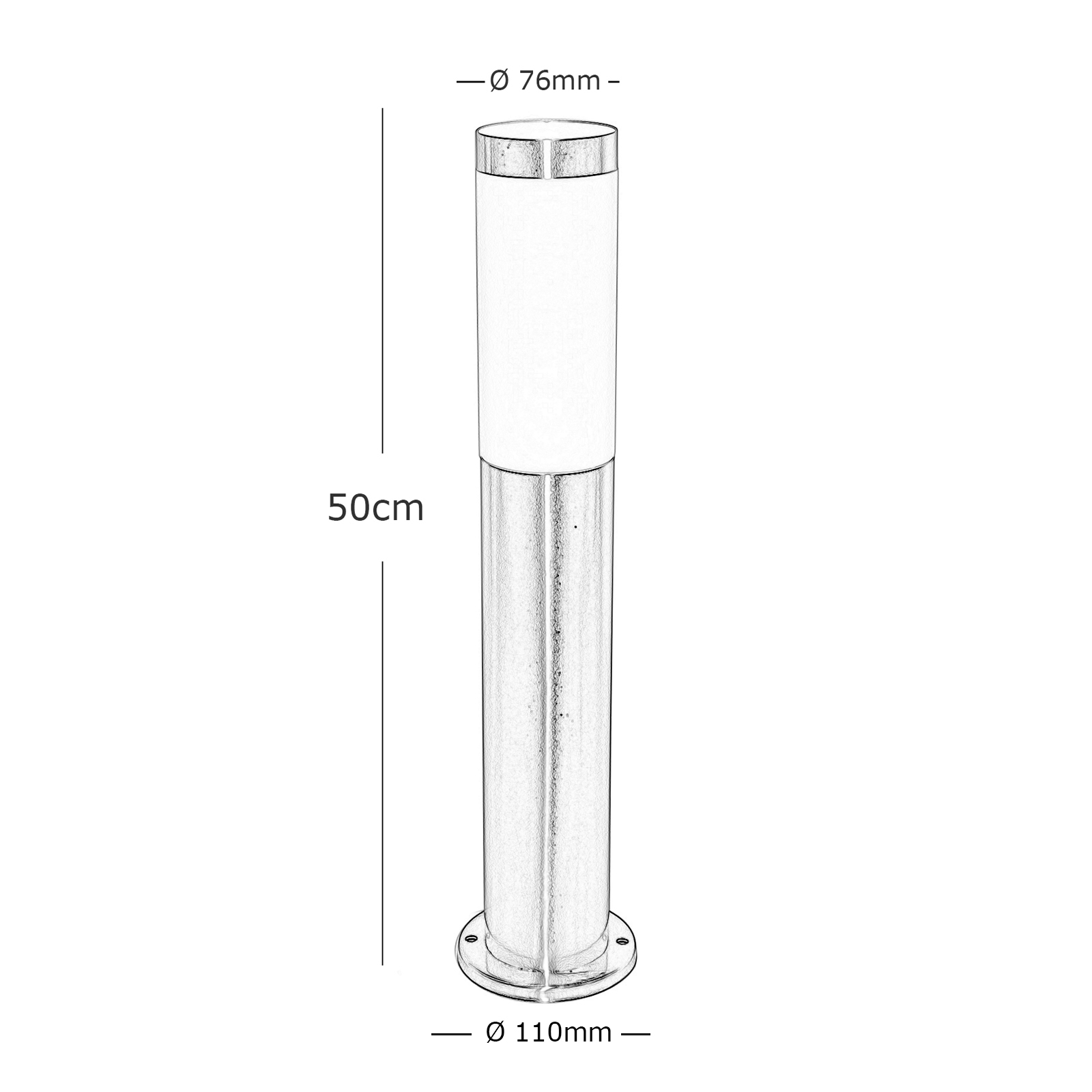 Lantern pole LED 50cm stainless steel E27 light garden avenue lamp 10W RGB WiFi Lantern pole LED 50cm stainless steel E27 light garden avenue lamp 10W RGB WiFi