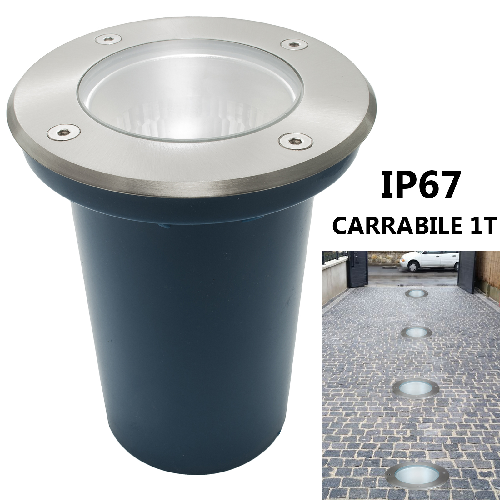 Lighthouse LED recessed driveway 1T floor marking steps E27 10W garden IP67 zoomable