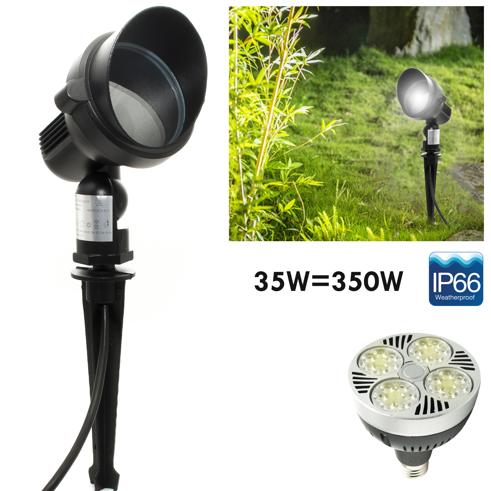 Lighthouse spotlight picket lamp E27 35W yield 325W light garden path indicators IP66 zoomable