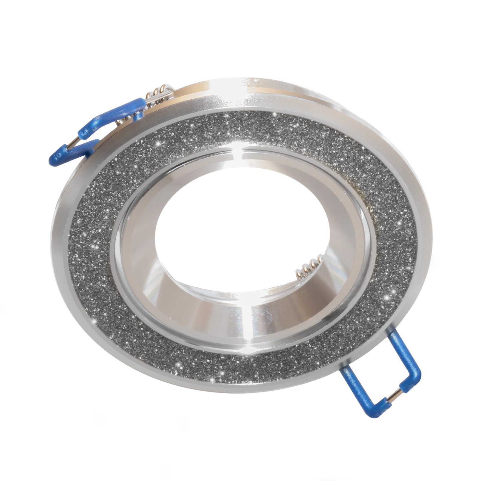 Portafaretto adjustable round glitter silver collection 7cm LED lamps GU10 zoomable