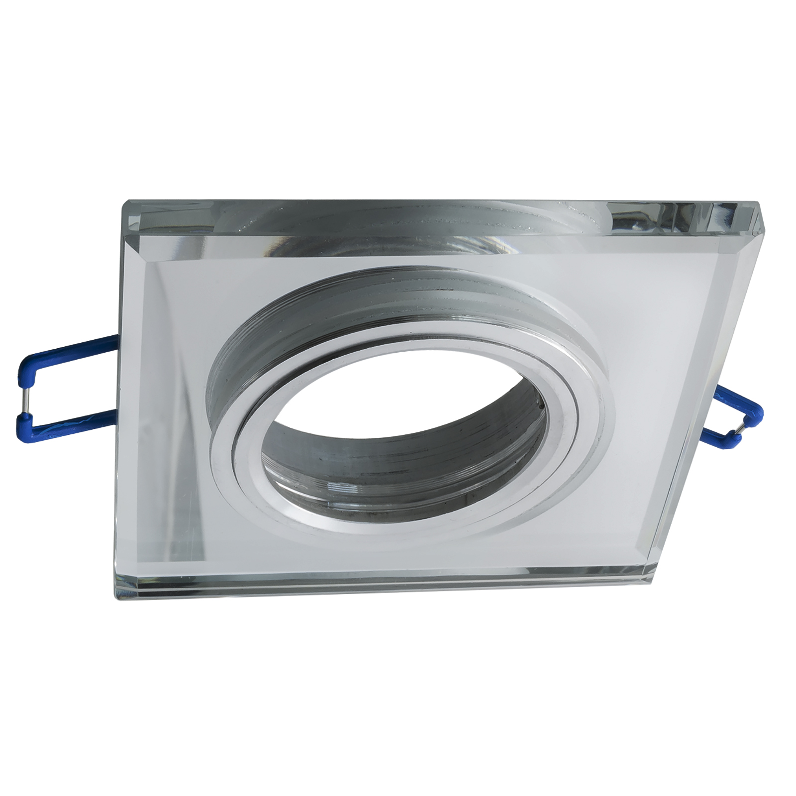 Port spotlight square recessed ceiling 60mm mirrored glass LED lamps GU10 zoomable