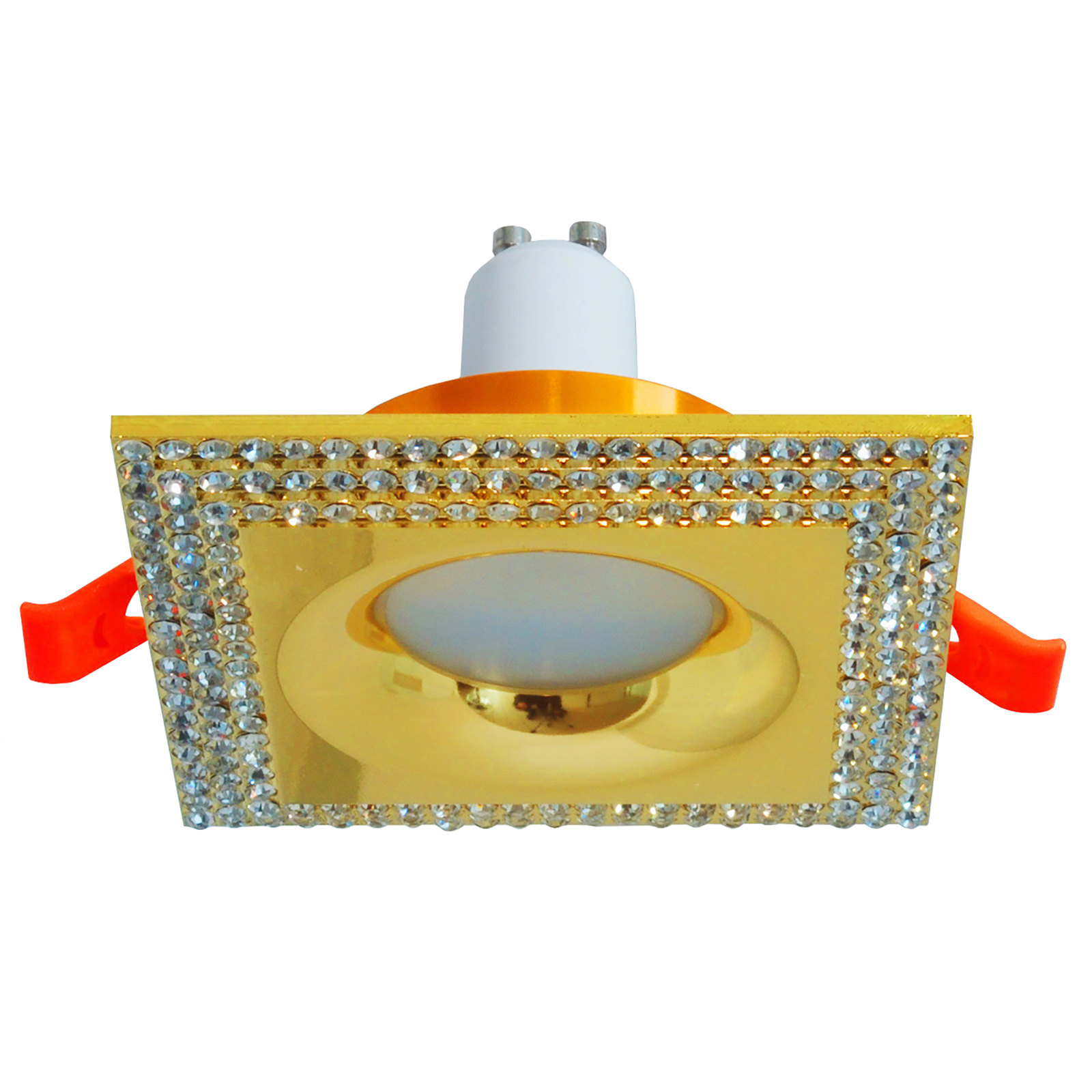 Classic downlight square recessed gold glitter 65mm LED lamp 5W GU10 zoomable
