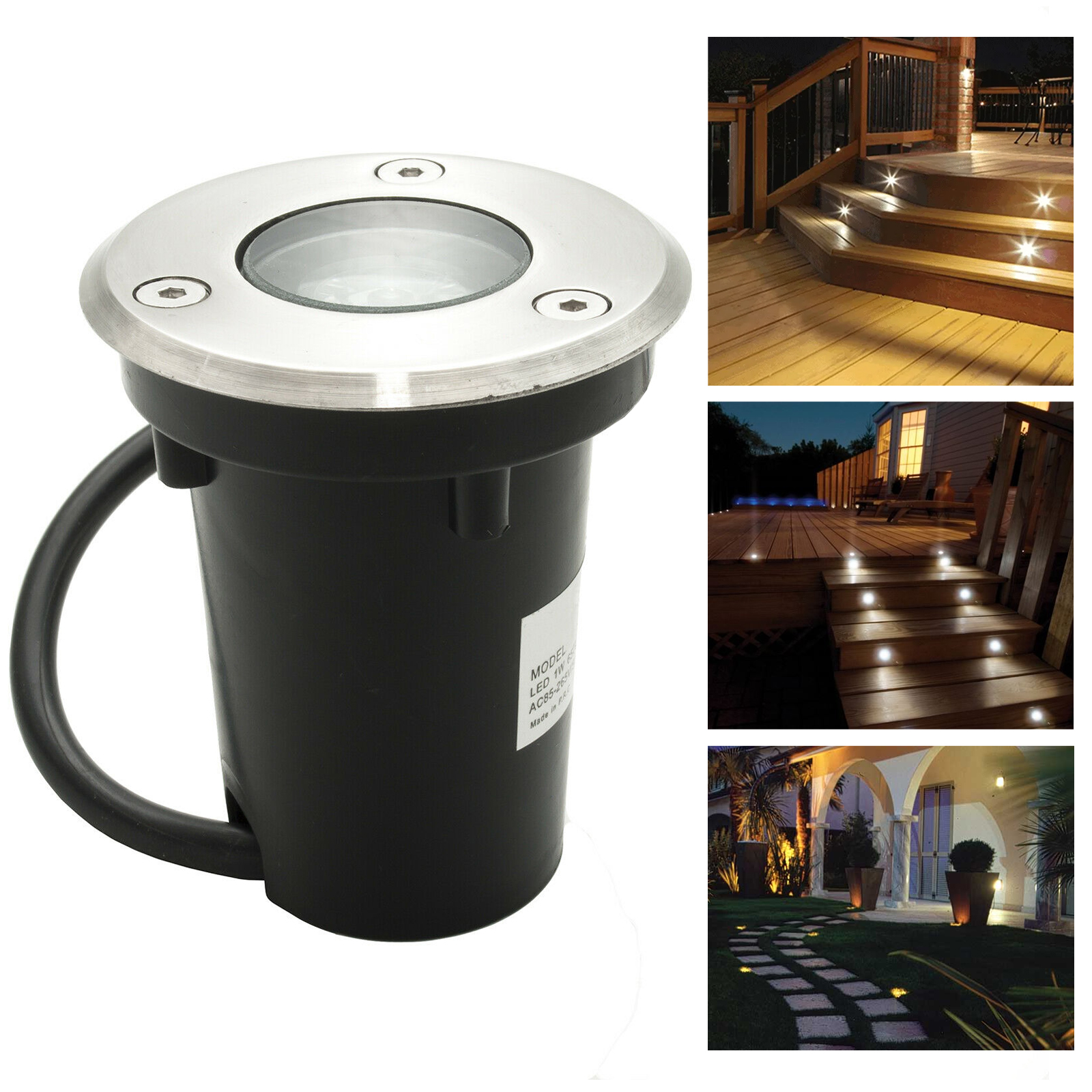 Spotlight marks steps walked LED 1.5 W flush-mounted 50mm light garden avenue IP65 zoomable
