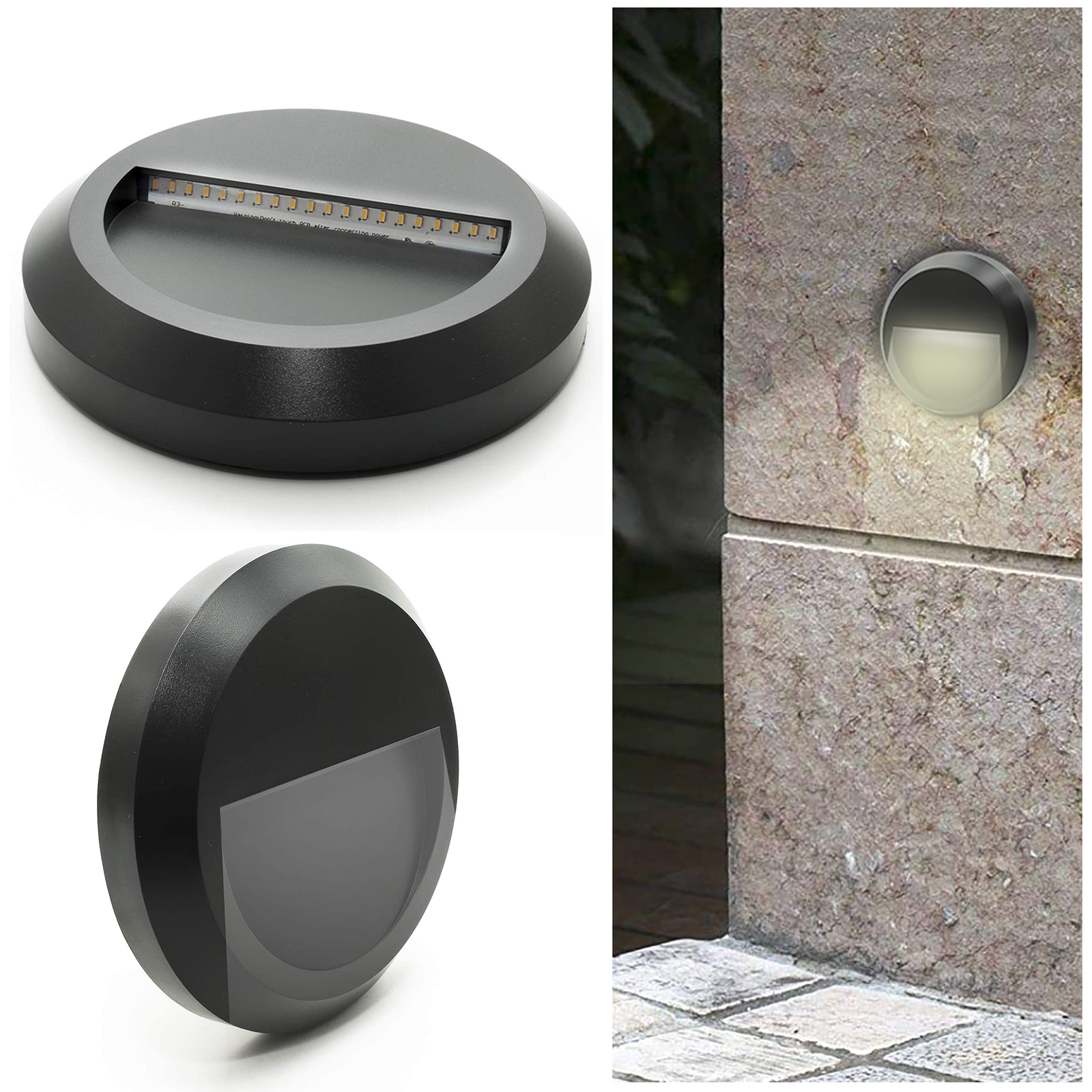 Faretto led slim 1.5W segnapassi luce parete muro gradini scale viale IP65 4000K zoomable