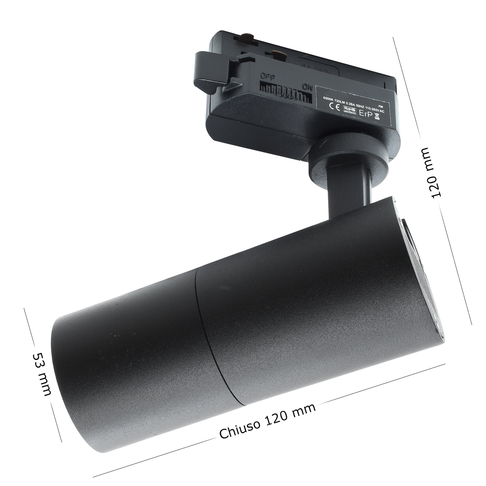 Led-strahler 7w cob spot schiene schiebetür zweiphasen-track-licht 720lm schwarz Led-strahler 7w cob spot schiene schiebetür zweiphasen-track-licht 720lm schwarz