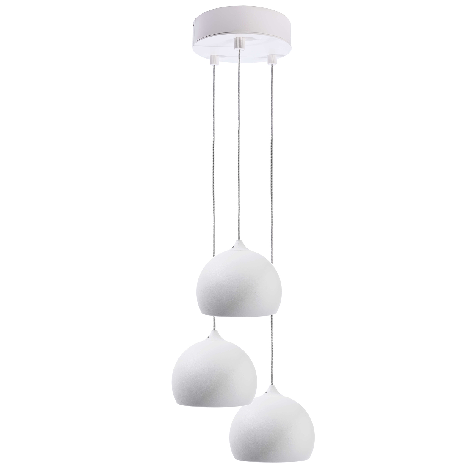 Chandelier aluminium 3 pendants bell modern suspension led 15W 3000K 2M zoomable