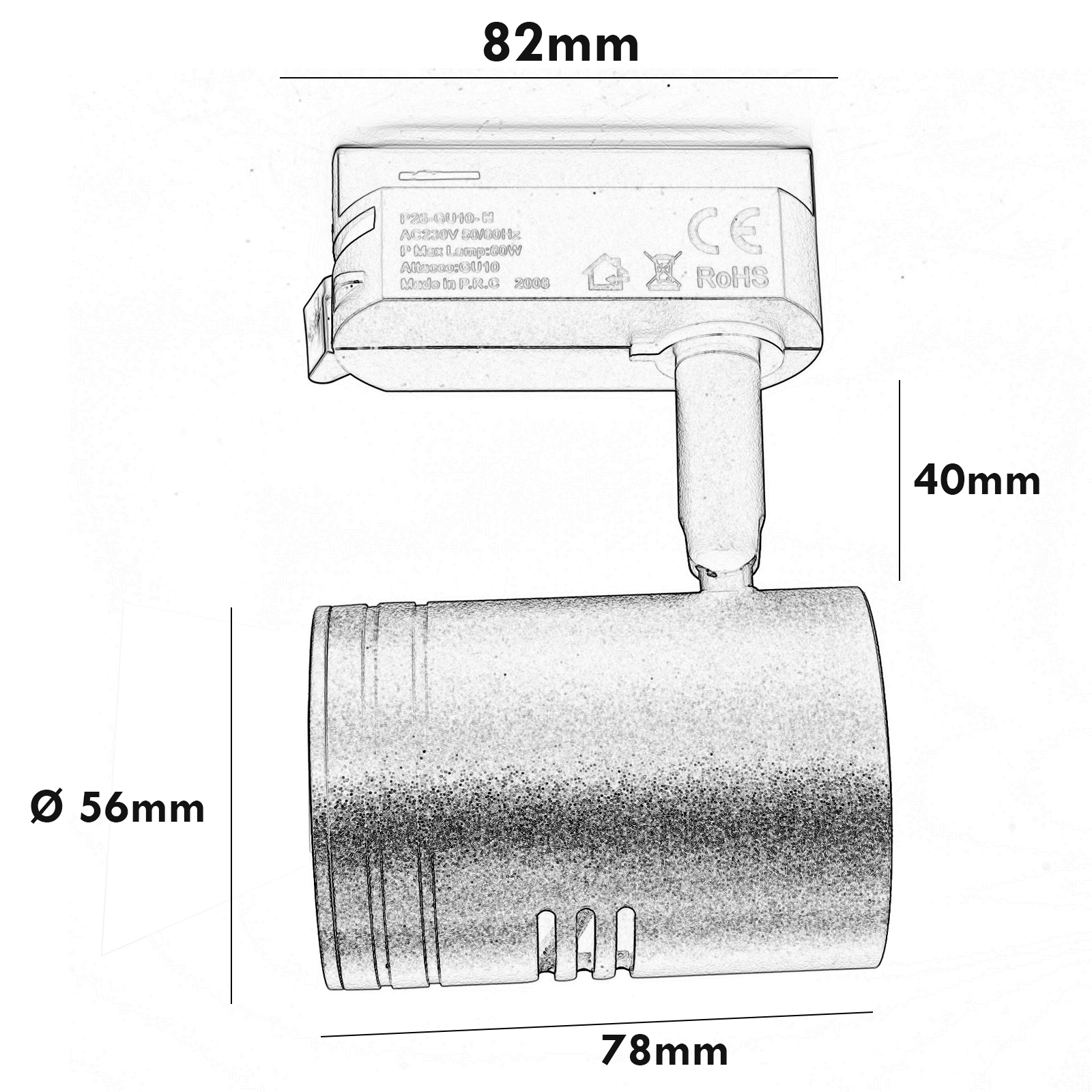 Track single-phase track spotlight LED 5W GU10 spot light shop lighting 230V Track single-phase track spotlight LED 5W GU10 spot light shop lighting 230V