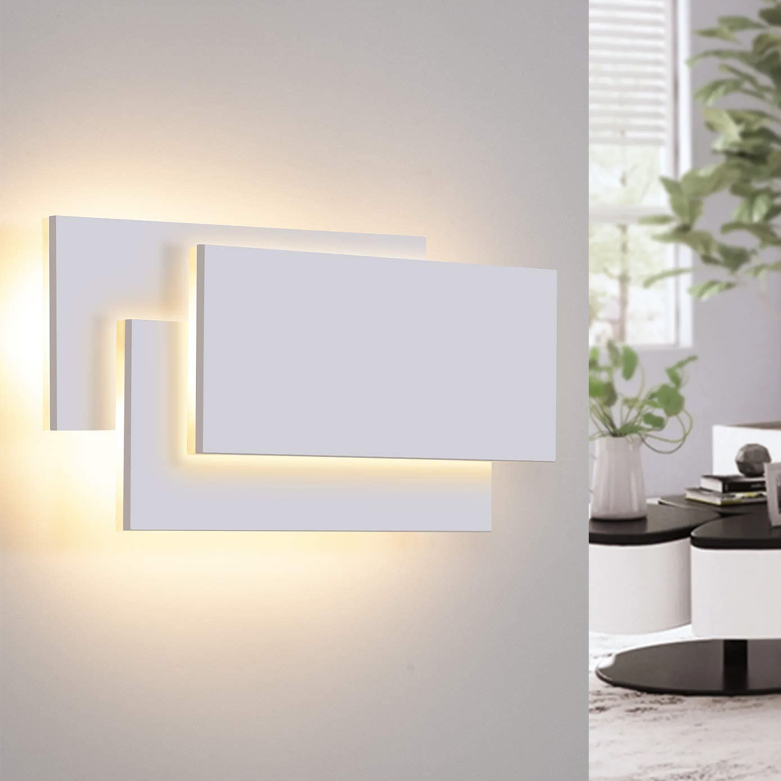 Modern rectangular LED wall light 12W wall lamp living room office 230V zoomable