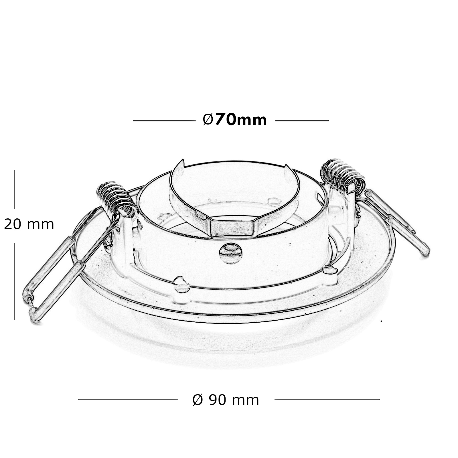 Door spotlight round recessed silver chrome adjustable support LED GU10 75mm Door spotlight round recessed silver chrome adjustable support LED GU10 75mm