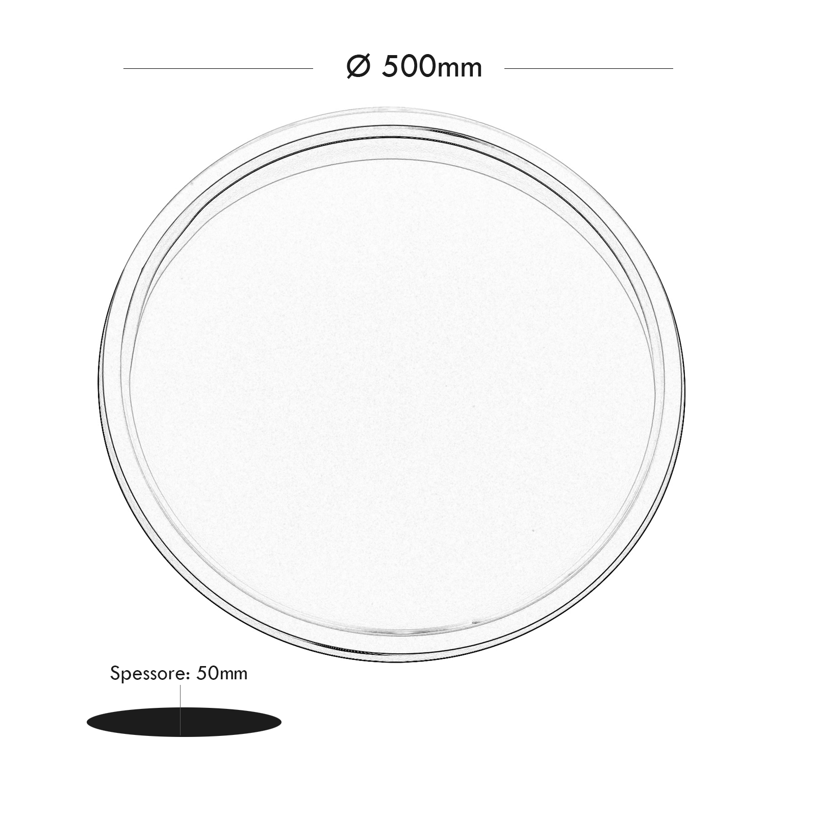 Round LED ceiling light 43W indirect light circle luminous ceiling bathroom kitchen 230V 50cm Round LED ceiling light 43W indirect light circle luminous ceiling bathroom kitchen 230V 50cm