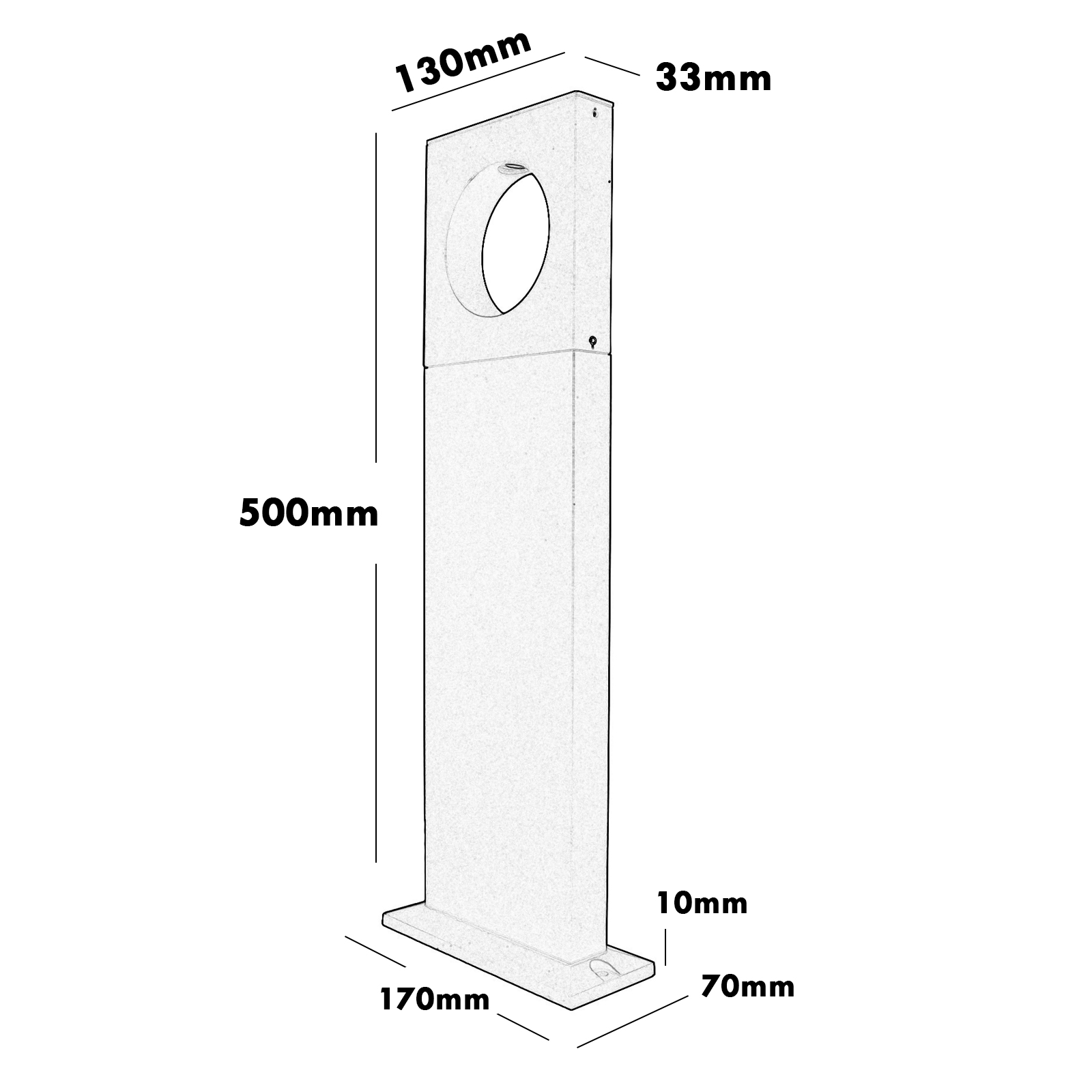 Modern 12W LED street lamp circle pole 50cm outdoor IP65 garden courtyard avenue light 230V Modern 12W LED street lamp circle pole 50cm outdoor IP65 garden courtyard avenue light 230V