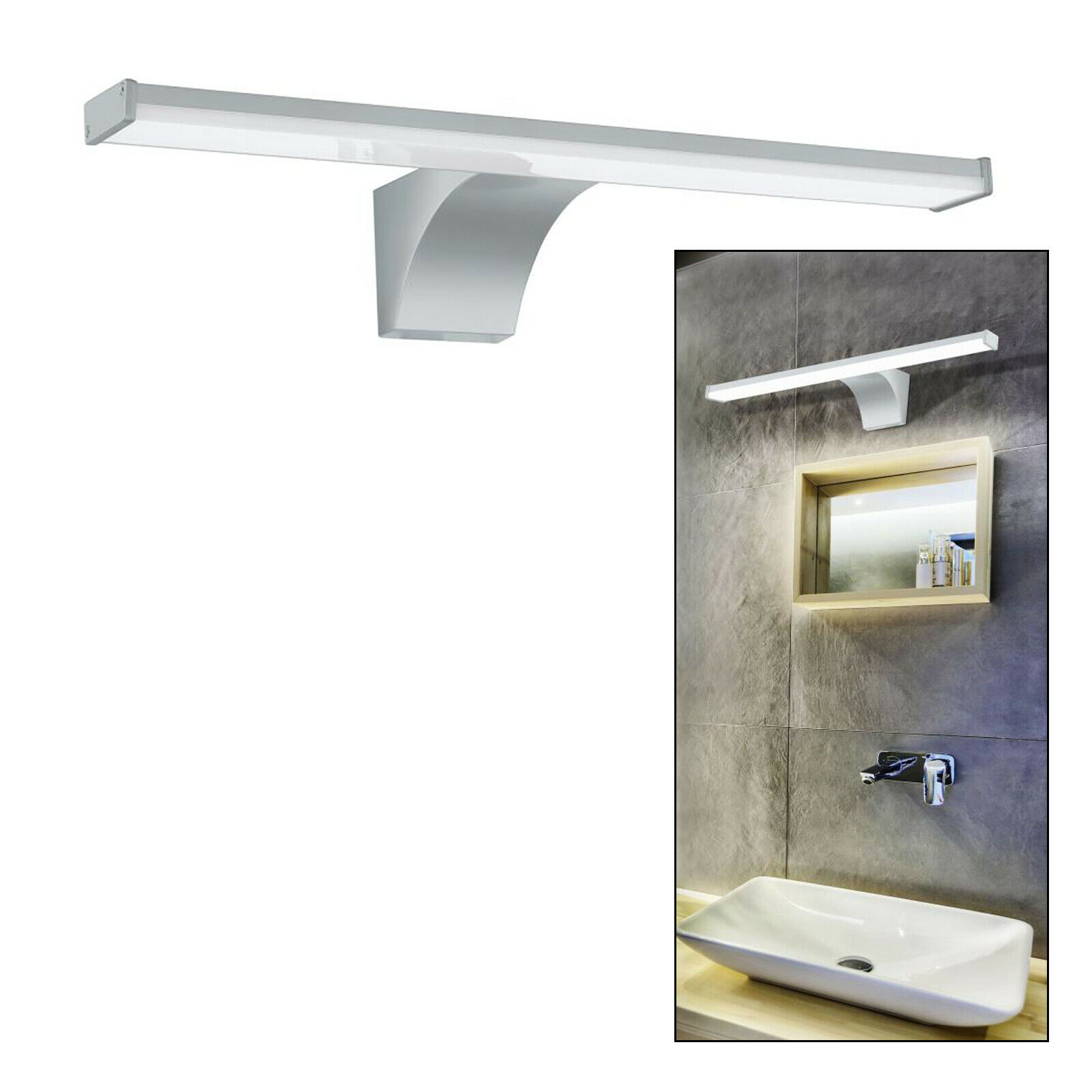 Wall light, mirror LED 8W lighting bathroom lamp wall 4000K IP44 700lm zoomable