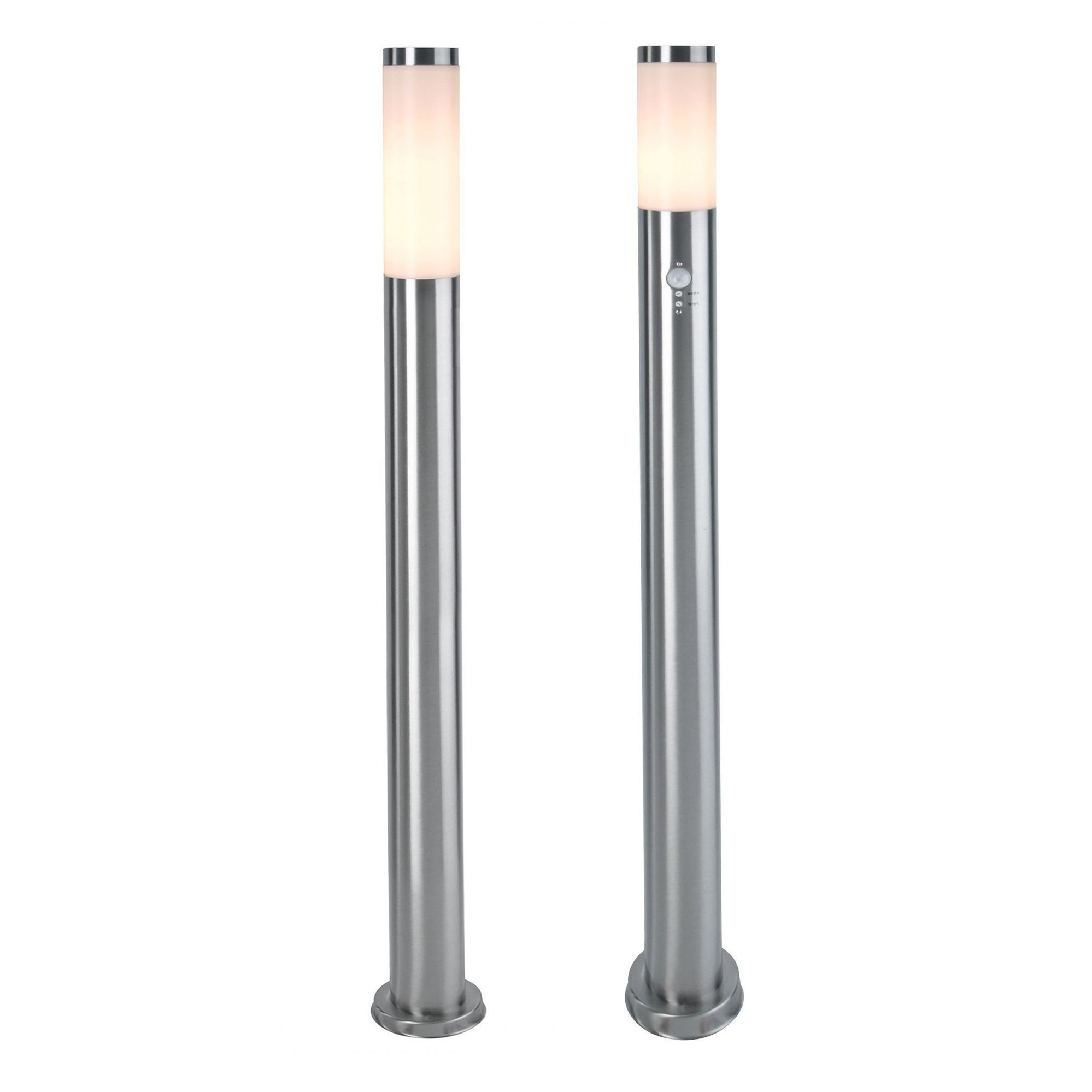 NOVA Lamppost LED E27 steel motion sensor pole outdoor light garden path avenue courtyard 230V 110cm zoomable