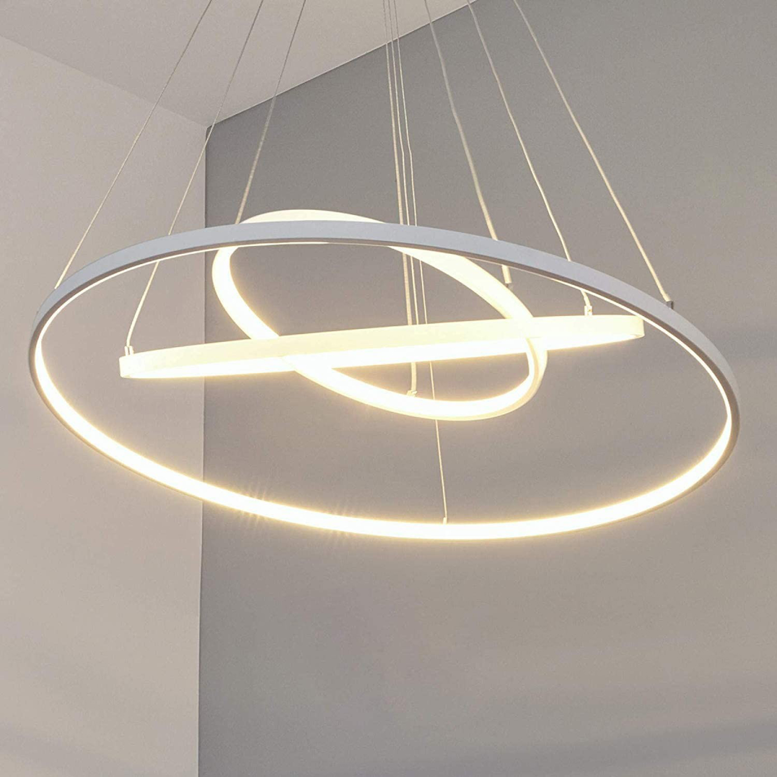 Modern pendant circle chandelier LED 48W light suspension table living room living room kitchen 230V zoomable