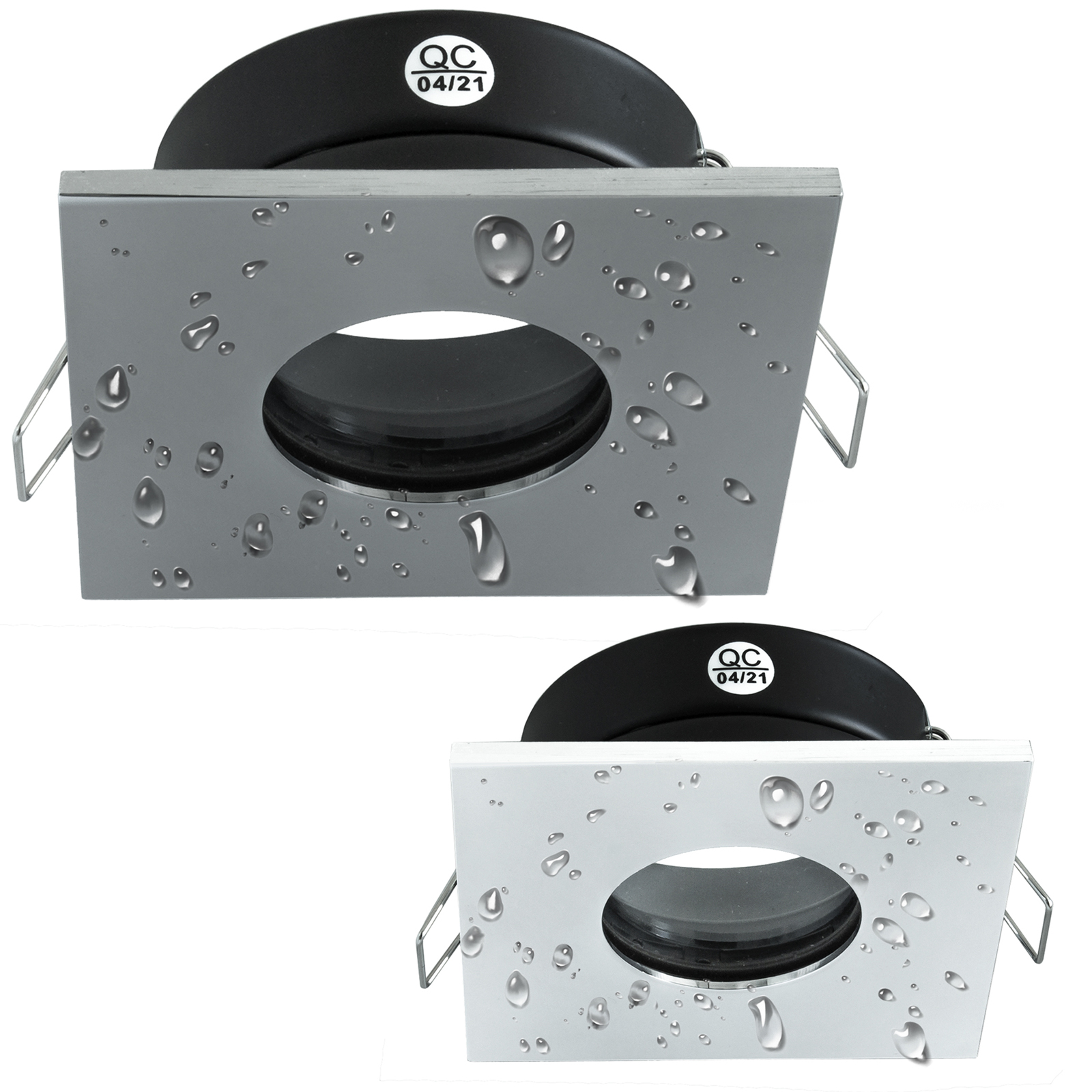 Spotlight square recessed IP65 shower bathroom wet environments zoomable