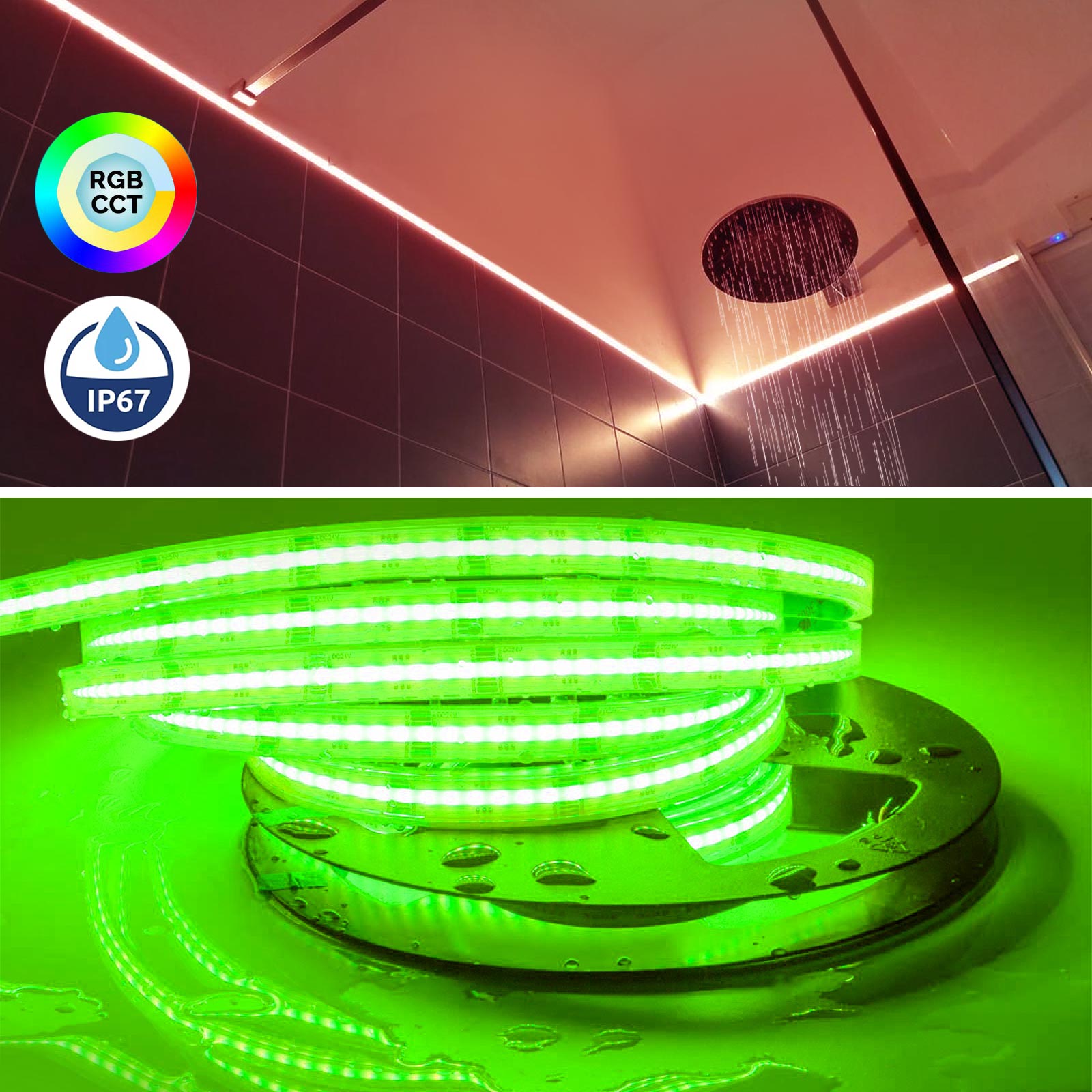 Striscia LED cromoterapia box doccia IP67