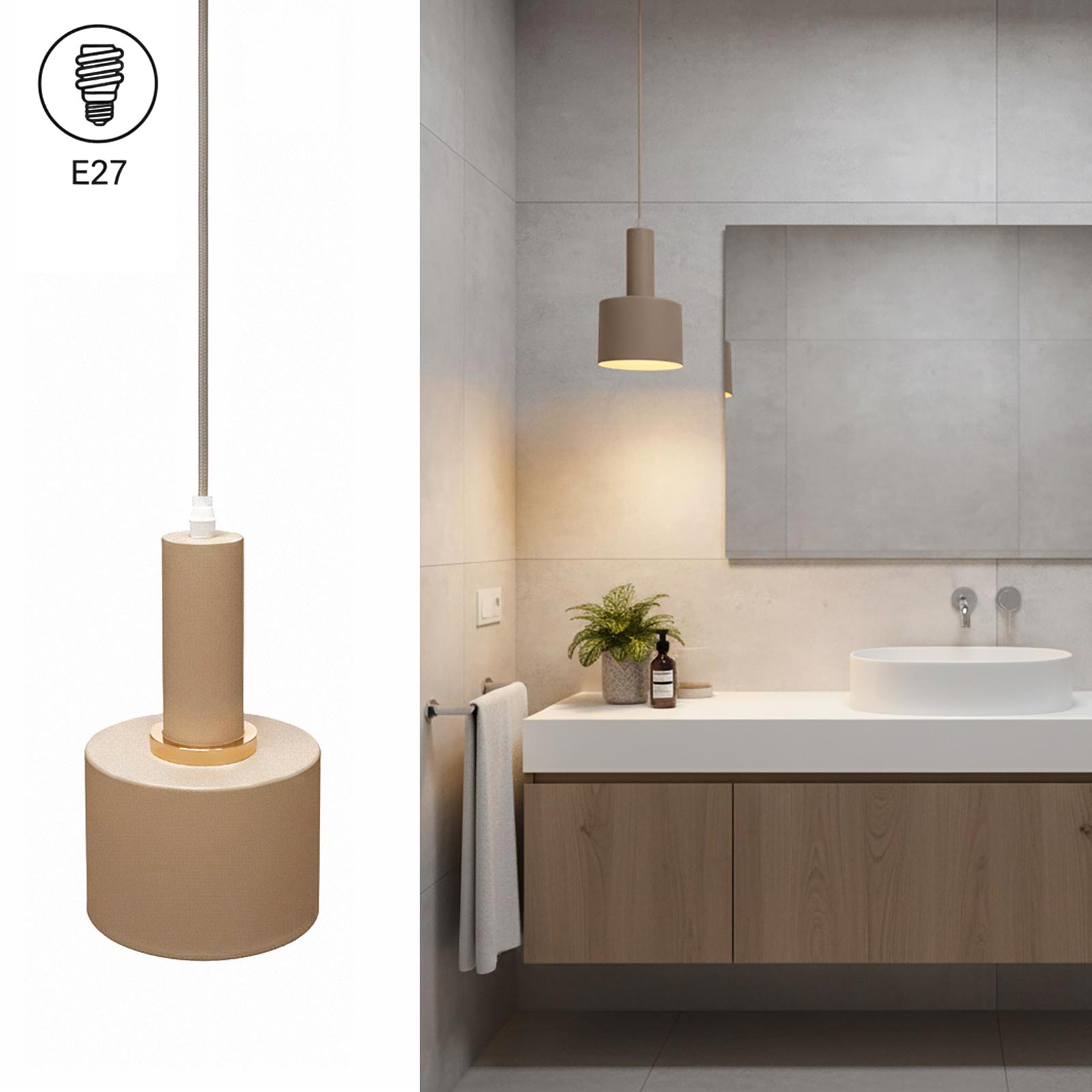 Lampadario moderno tortora