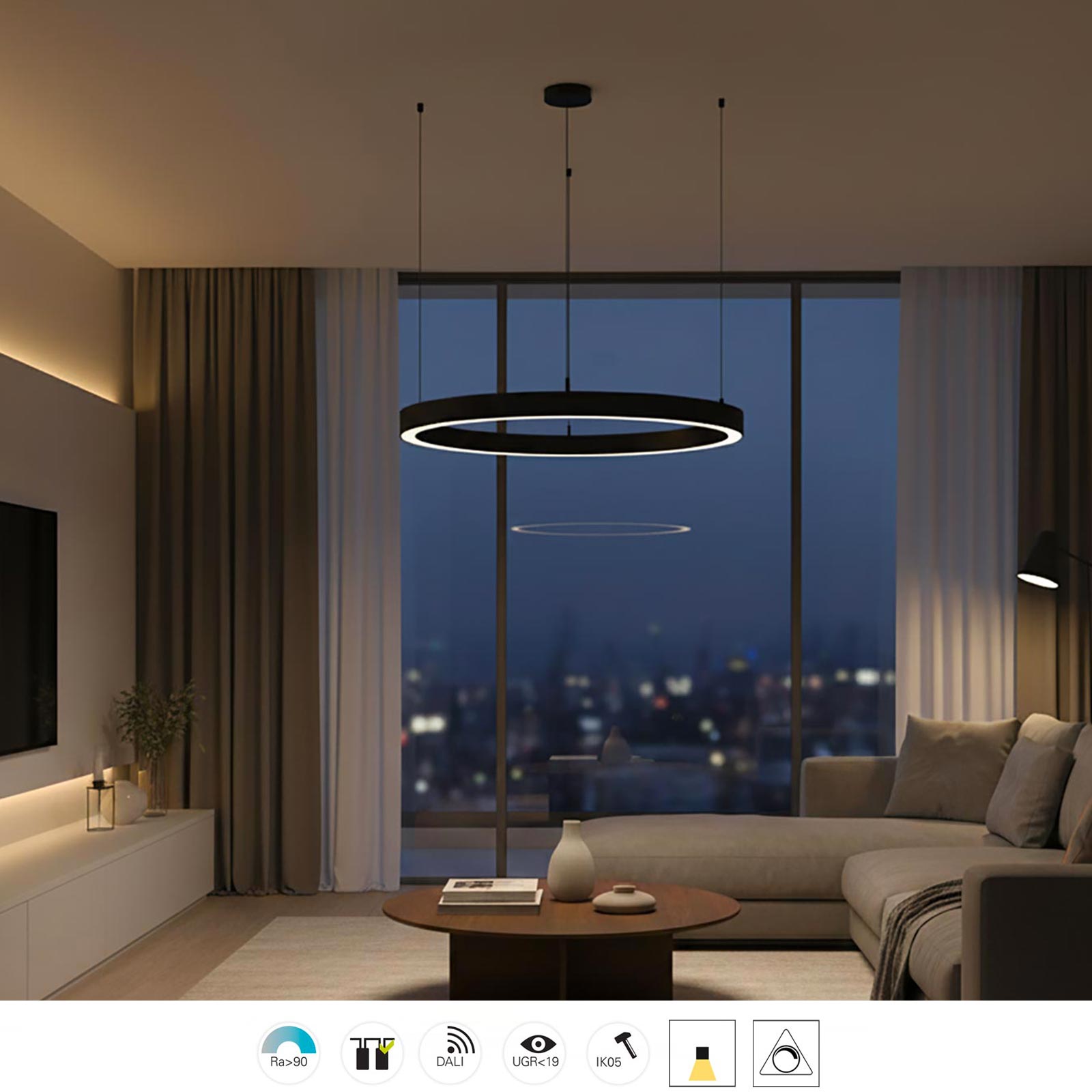 Lampadario pendente LED CCT