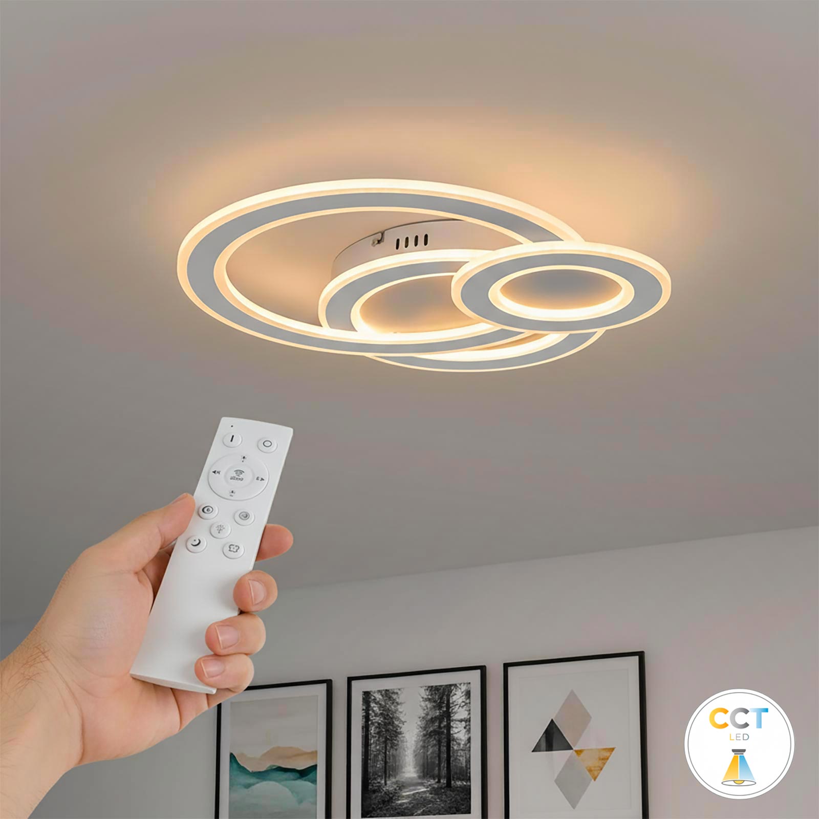 Plafoniera moderna LED CCT con telecomando