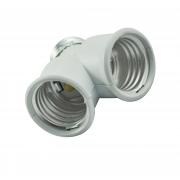 Adapter splitter entry E27 output 2 E27 bulb holder led bulbs