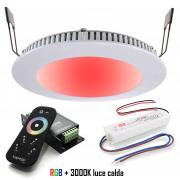 KIt centralina faretto incasso slim cromoterapia LED 8W 24V RGBW 3000K foro 13