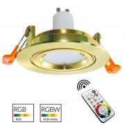 Faretto rotondo dorato incasso 80mm lampada LED GU10 RGB RGBW luce multicolore