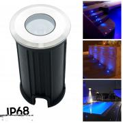 10 x Spotlights avenue garden swimming pool led blue IP68 segnapassi stomping ground 12v power supply