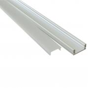 Profile aluminium 2m U FLAT surfaces, flat strips, LED rigid bar cover opaque