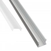 Profile aluminium 2m U HIGH surfaces, flat strips, LED rigid bar cover opaque