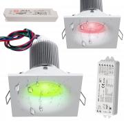 KIT 2 focos IP65 cromoterapia empotrable cabina de ducha sauna baÃ±o turco LED 18W 12V RGB Controlador WiFi Alexa Google unidad de control