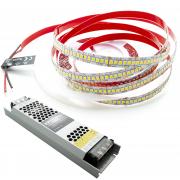 Strip 2835 1200 LED flexible adhesive strip 24V 5 meters 90W 8100 lumens power supply 100W low consumption