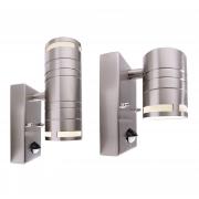 Zilly Applique steel outdoor wall lamp LED GU10 double emission motion sensor entrance lights condominium facades IP44 230V