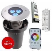 GROUND LIGHT KIT RGB LED spotlight walkable recessed DRIVE 7W step marker 24V IP67 power supply WiFi control unit voice control alexa google