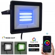 50W SMART WiFi LED Spotlight Smart Spotlight IP65 RGB CCT Light 2700K to 6500K Multicolor Garden Facades 230V Alexa Google APP