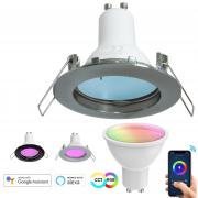 Faretto lampada SMART Alexa Google incasso 6cm luce LED 5W WiFi GU10 RGB CCT da 2700K a 6500K 230V soffitto vetrina
