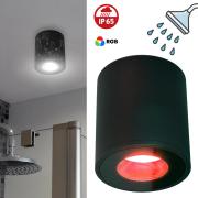 Foco de techo redondo cabina de ducha LED RGB CCT 8W GU10 impermeable IP65 cromoterapia baÃ±o turco lÃ¡mpara inteligente Alexa Google 230V