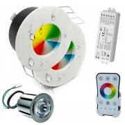 Kit Inteligente Profesional 2 Focos Empotrables IP65 LED RGB RGBW 24W 24V dimmer sensorial box de ducha baÃ±o turco sauna Google Alexa