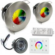 2 focos LED empotrables IP65 RGB RGBW luz cromoterapia cabina de ducha baÃ±o turco sauna panel tÃ¡ctil regulable juegos efectos de luz