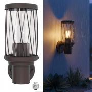 E27 Waterproof IP54 Outdoor Lantern Wall Light Classic Brown Design for Garden Balcony Entrance