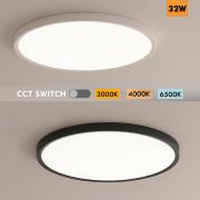 Plafonnier rond, design fin, LED 32 W CCT IP40 moderne, salle de bain, cuisine, salon, bureau, 40 cm